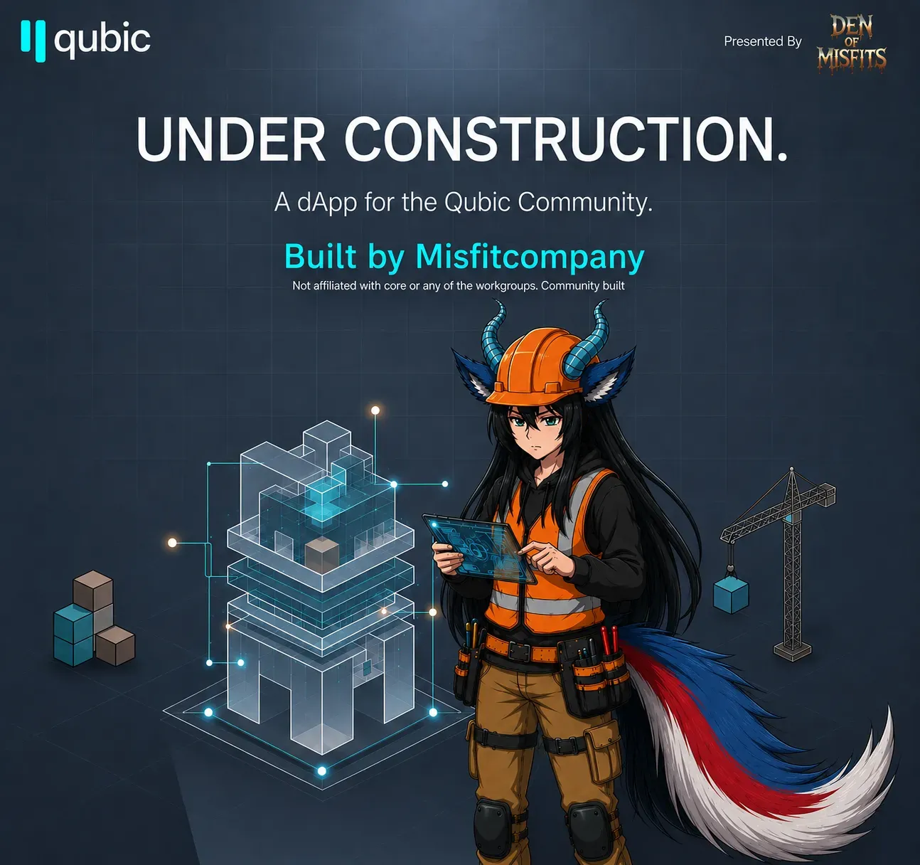Den of Misfits — Under Construction. A dApp for the Qubic Community. Built by Misfitcompany.